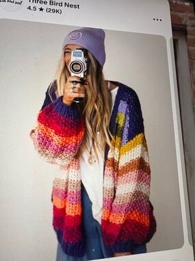 Haptics OS Multi color crocheted sweater